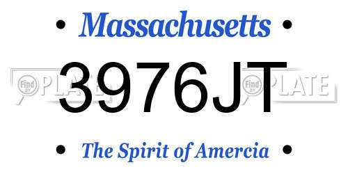 3976JT Massachusetts License Plate