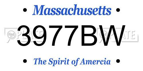 3977BW Massachusetts License Plate