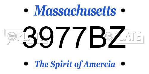 3977BZ Massachusetts License Plate