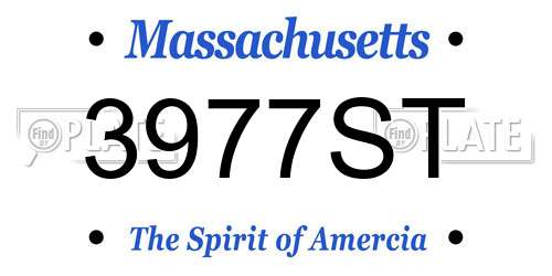 3977ST Massachusetts License Plate