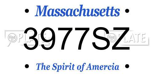 3977SZ Massachusetts License Plate