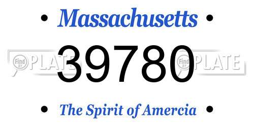 39780 Massachusetts License Plate