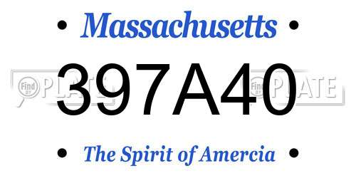 397A40 Massachusetts License Plate