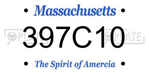 397C10 Massachusetts License Plate