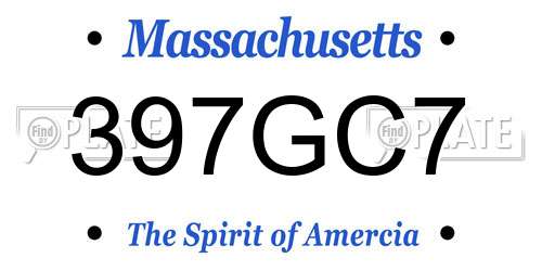 397GC7 Massachusetts License Plate