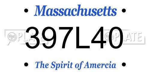 397L40 Massachusetts License Plate