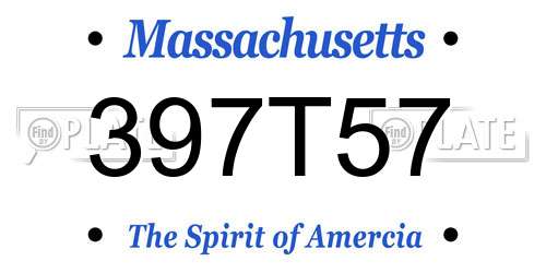 397T57 Massachusetts License Plate