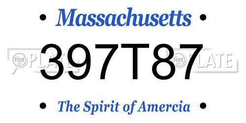 397T87 Massachusetts License Plate