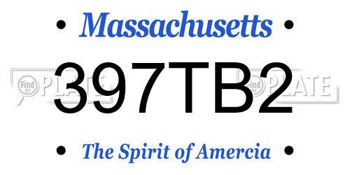 397TB2 Massachusetts License Plate