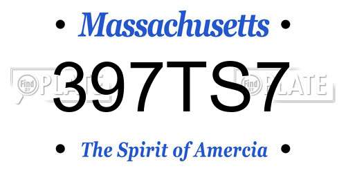 397TS7 Massachusetts License Plate