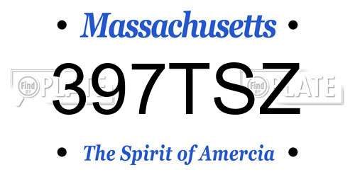 397TSZ Massachusetts License Plate