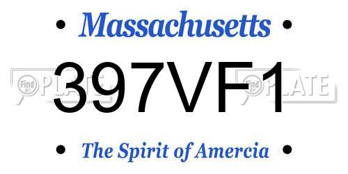 397VF1 Massachusetts License Plate