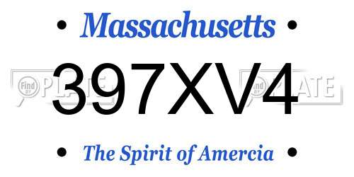 397XV4 Massachusetts License Plate