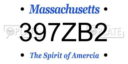 397ZB2 Massachusetts License Plate