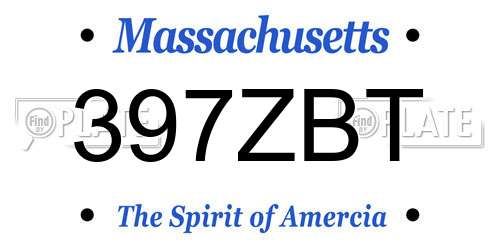 397ZBT Massachusetts License Plate