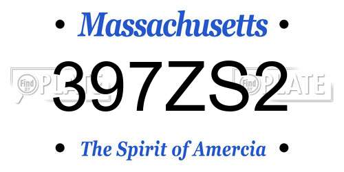 397ZS2 Massachusetts License Plate