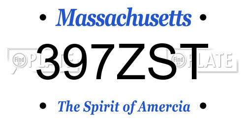 397ZST Massachusetts License Plate