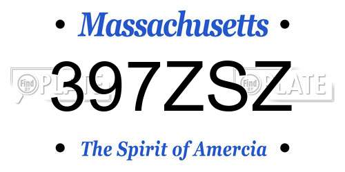 397ZSZ Massachusetts License Plate