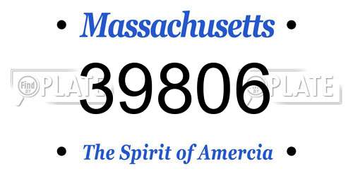 39806 Massachusetts License Plate