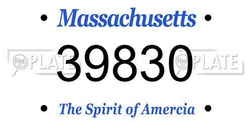 39830 Massachusetts License Plate