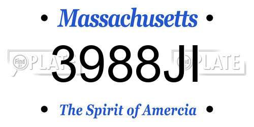 3988JI Massachusetts License Plate