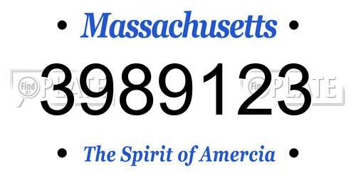 3989123 Massachusetts License Plate
