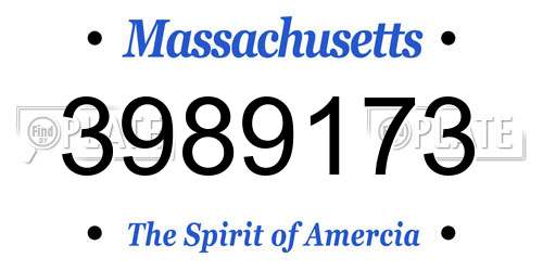 3989173 Massachusetts License Plate