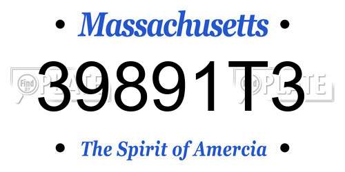 39891T3 Massachusetts License Plate