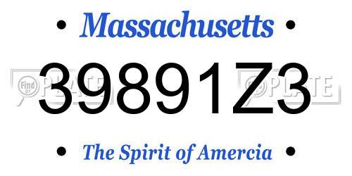 39891Z3 Massachusetts License Plate