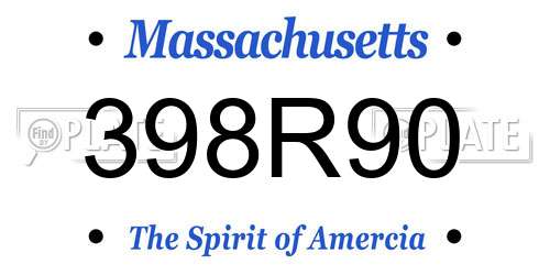 398R90 Massachusetts License Plate
