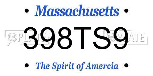 398TS9 Massachusetts License Plate