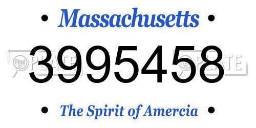 3995458 Massachusetts License Plate