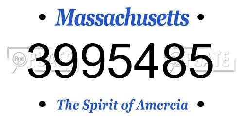 3995485 Massachusetts License Plate