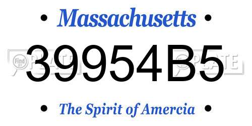 39954B5 Massachusetts License Plate