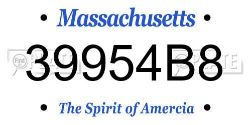 39954B8 Massachusetts License Plate