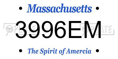 3996EM Massachusetts License Plate