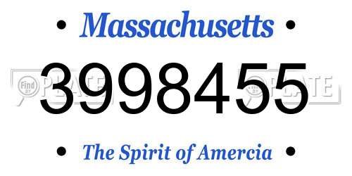 3998455 Massachusetts License Plate