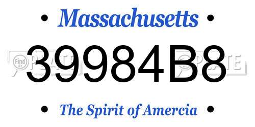 39984B8 Massachusetts License Plate