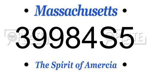39984S5 Massachusetts License Plate