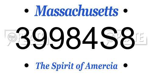 39984S8 Massachusetts License Plate