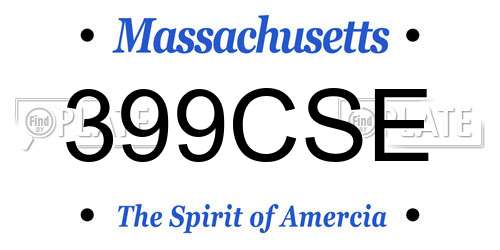 399CSE Massachusetts License Plate