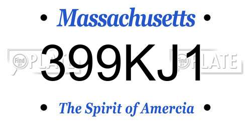 399KJ1 Massachusetts License Plate
