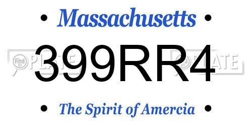 399RR4 Massachusetts License Plate