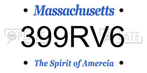 399RV6 Massachusetts License Plate