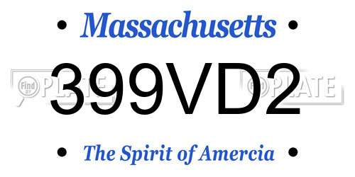 399VD2 Massachusetts License Plate