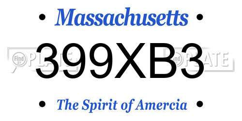 399XB3 Massachusetts License Plate