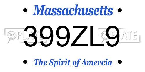 399ZL9 Massachusetts License Plate