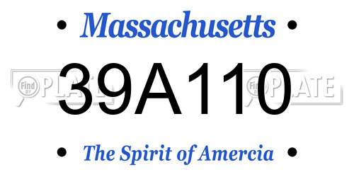 39A110 Massachusetts License Plate
