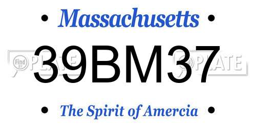 39BM37 Massachusetts License Plate