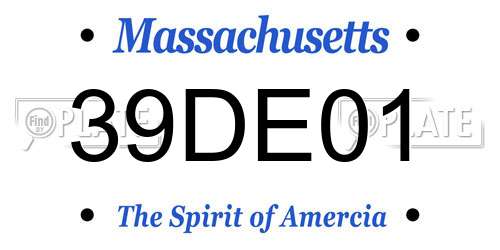 39DE01 Massachusetts License Plate